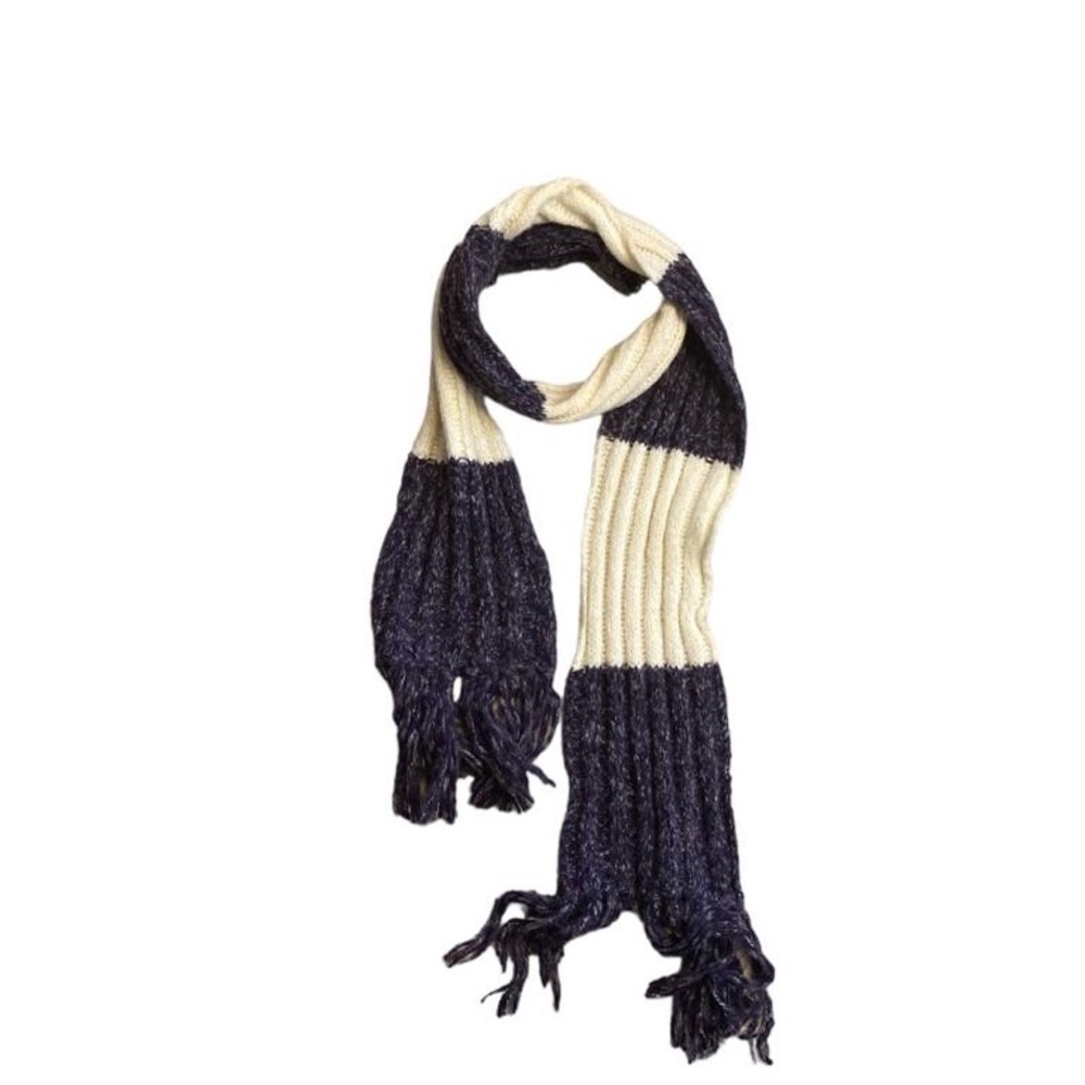 An Aeropostale purple and cream scarf is a fashionable accessory that combines